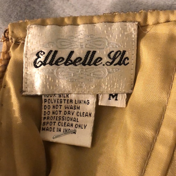 Womens ElleBelle’s Gold Stud-Beaded, Corsets-style Sleeveless Dress Top - Picture 3 of 3